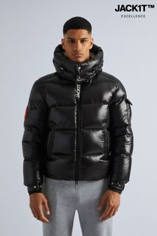 JACK1T EZ Slick Puffer Hooded Black Jacket (AV1423) | $591