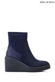 Blå - Moda In Pelle Kallie Platform Wedge Ankle Boots With Chain Detail (AV1531) | kr2 510