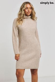 Simply Be Natural Roll Neck Mini Dress (AV2319) | $62