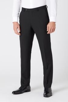 Remus Uomo Black Tapered Leg Stretch Formal Trousers (AV2439) | $137