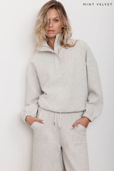 Women s Sweat Tops Grey Zip Neck Clothing Next Malta