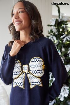 Threadbare Blue Christmas Jumper Dress (AV4871) | $45