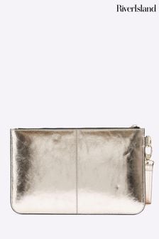 Rose gold clutch bag river island best sale