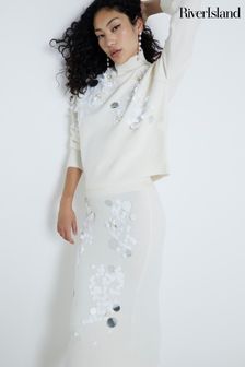 Buy Women s Jumpers River Island Embellished Long Sleeve Online Next USA
