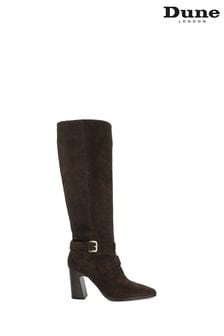 Dune London Brown Solanna Strap Buckle Knee High Boots (AV6372) | $364