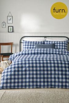 Furn Navy Hartsford Check Duvet Set (AV6471) | $26 - $55