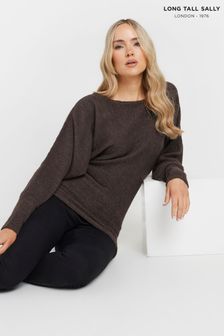 Long Tall Sally Brown Ribbed Soft Touch Batwing Jumper (AV6988) | $51