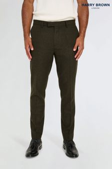 Harry Brown Bottle Green Henry Tweed Trousers (AV7202) | $153