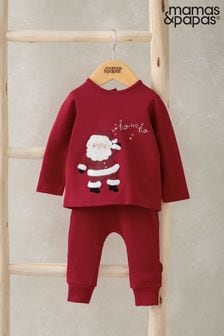 Mamas & Papas Santa Red Christmas Jersey Pyjamas (AV7465) | €28