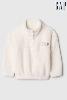 Gap White Recycled Sherpa Quarter-Snap Fleece (6mths-5yrs) (AV8441) | €34