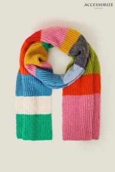 Accessorize Pink Bright Stripe Knit Scarf (AV8826) | $55