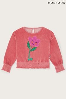 Monsoon Embroidered Flower Print Velour Long Sleeves Top (AV8940) | €28 - €33