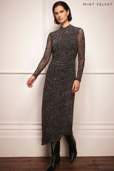 Grey animal print dress shop