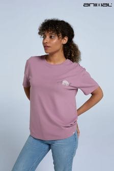 Fioletowy - Animal Womens Leena 100% Cotton Boxy T-shirt (AW0311) | 165 zł