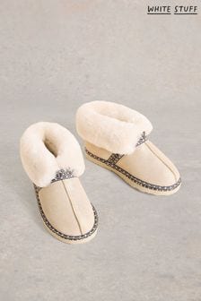 White Stuff Gold Suede Shearling Slipper Boots (AW0819) | ₪ 315