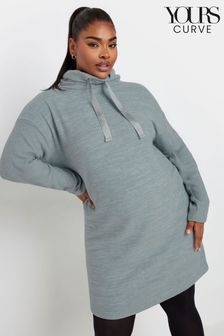 Yours Curve Blue Soft Touch Hoodie Dress (AW1192) | €55