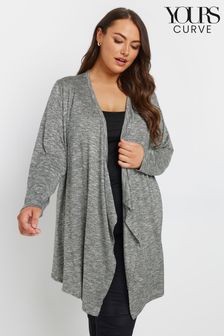 Yours Curve Grey Waterfall Soft Touch Cardigan (AW1202) | $48