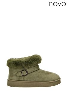 Novo Green Standard Fit Lark Faux Fur Buckle Ankle Boots (AW1980) | $55