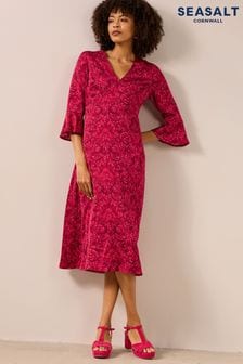 Seasalt Cornwall Red Starry Night Satin Midi Dress (AW2951) | $165