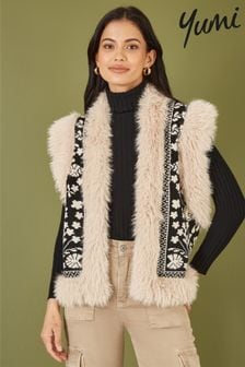 Yumi Knitted Folk Fur Trimmed Gilet (AW3306) | 380 zł