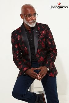 Joe Browns Black Poinsettia Print Shawl Collar Blazer with Satin Trims (AW3451) | $214