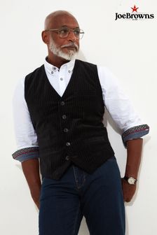 Mens black pinstripe waistcoat discount