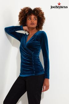 Joe Browns Green Velour Mock Wrap Long Sleeve Top (AW3555) | $86