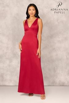 Adrianna Papell Red Aidan Mattox Stretch Mikado A-Line Gown (AW4636) | $703