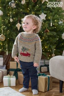 Mamas & Papas Pink Snowflake Christmas 100% Cotton Jumper (AW5023) | $43