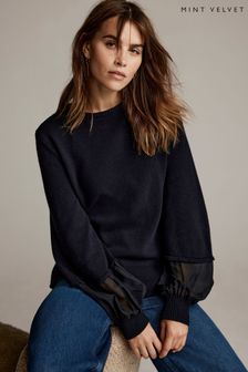 Women s Jumpers Mint Velvet Blue Long Sleeve Knitwear Next Luxembourg
