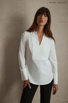 Mint Velvet White Collar Detail Shirt (AW5398) | $170