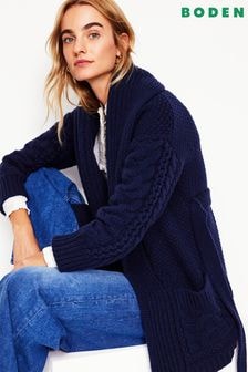 Boden Blue Cable Belted Cardigan (AW5969) | $339