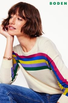 Boden Cream Lara Relaxed 100% Cotton Jumper (AW5998) | $120