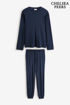 Chelsea Peers Blue TENCEL™ Modal Long Crew Neck Pyjama Set (AW6176) | ₪ 262