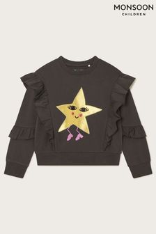 Monsoon Black Metallic Star Ruffle Jumper (AW6482) | OMR12 - OMR15