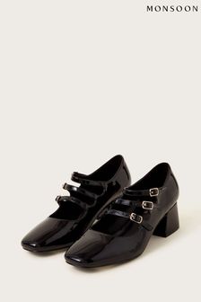 Monsoon Black Gwen Patent Mary Jane Heels (AW6813) | ₪ 327