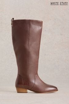 White Stuff Brown Wide Fit Leather Knee Boots (AW6967) | $210