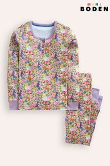 Boden Pink Bunny Snug Henley 100% Cotton Pyjamas (AW8262) | €39 - €45