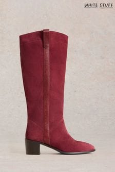 White Stuff Red Izzy Suede Knee High Boots (AY0536) | $214