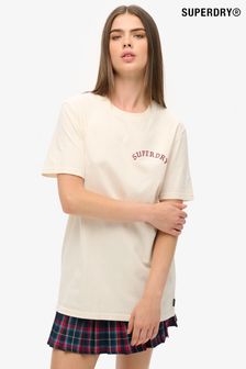 Superdry Cream Oversized Tattoo Graphic 100% Cotton T-Shirt (AY1854) | 190 zł