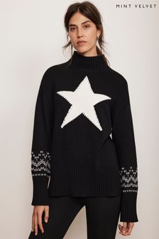 Mint Velvet Star Fairisle Cotton Blend Jumper (AY3729) | kr1 870