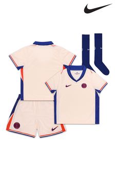 Nike Cream Kids Chelsea Away Stadium Kit 2024-25 Little Football Shirt (AY4879) | $87