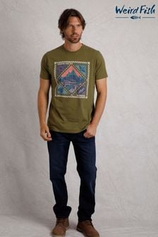 Weird Fish Green Homestead Heritage Wash Graphic 100% Cotton T-Shirt (AY6340) | $56