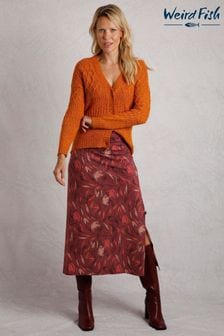 Weird Fish Pink Rene Organic Printed Jersey Maxi Skirt (AY6359) | $69