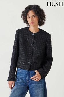 Hush Black Ester Sequin Boucle Jacket (AY7427) | $274