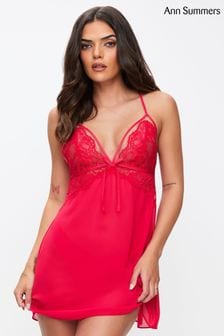 Ann Summers Red Enchanting Chiffon & Mesh Chemise Nightie (AY9615) | $45