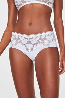 KBX White Dolly Floral Lace G-Shortie Thong (AY9840) | $21