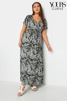 Zielony - Kopertowa sukienka maxi (B00033) | 235 zł