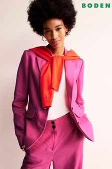 Boden Pink Petite Marylebone Linen Blazer (B00073) | €280