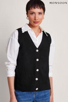 Monsoon Black Knit Bri Sweater Vest (B00169) | ₪ 277
